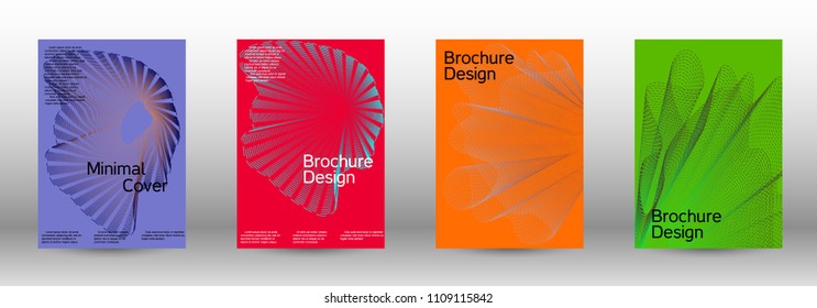 Cover design template set of a  with abstract gradient linear waves.Fashionable style. The background with is suitable for creating a banner, poster, booklet, catalog.