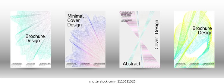 Cover design template set of a  with abstract gradient linear waves.Fashionable style. The background with is suitable for creating a banner, poster, booklet, catalog.