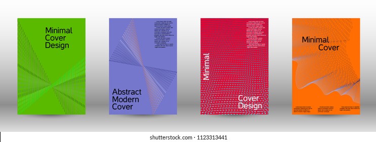 Cover design template set of a  with abstract gradient linear waves.Fashionable style. The background with is suitable for creating a banner, poster, booklet, catalog.