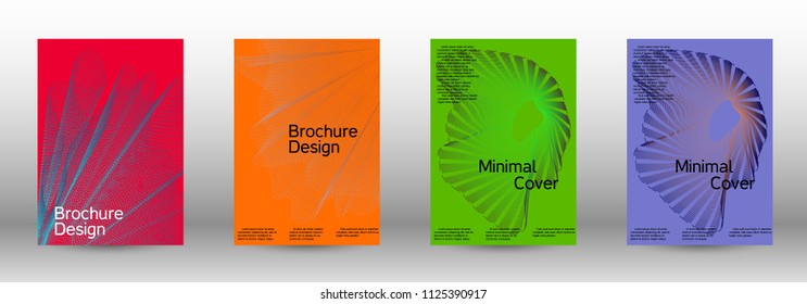 Cover design template set of a  with abstract gradient linear waves.Fashionable style. The background with is suitable for creating a banner, poster, booklet, catalog.
