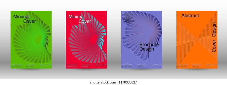 Cover design template set of a  with abstract gradient linear waves.Fashionable style. The background with is suitable for creating a banner, poster, booklet, catalog.