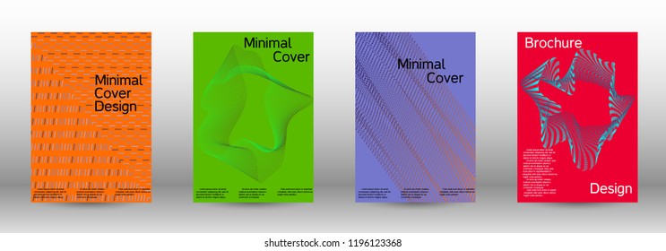 Cover design template set of a  with abstract gradient linear waves.Fashionable style. The background with is suitable for creating a banner, poster, booklet, catalog.