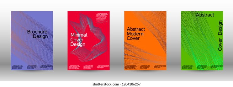 Cover design template set of a  with abstract gradient linear waves.Fashionable style. The background with is suitable for creating a banner, poster, booklet, catalog.