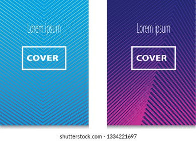 Cover design template set with abstract lines modern different color gradient style on background for decoration presentation, brochure, catalog, poster, book, magazine etc. Vector Illustration