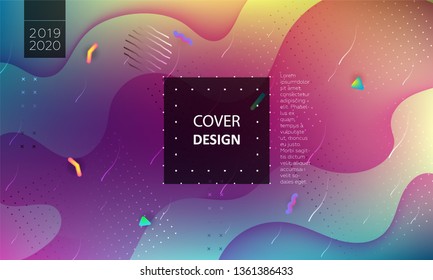 Cover design template, set with abstract fluid colors. Business modern A4 page layout. With copy text space. Cover template with abstract fluid colors. Bright vector cover illustration design.