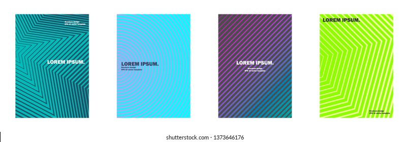 Cover design template set with abstract lines modern different color gradient style on background for decoration presentation, brochure, catalog, poster, book, magazine etc. Vector Illustration Eps10 