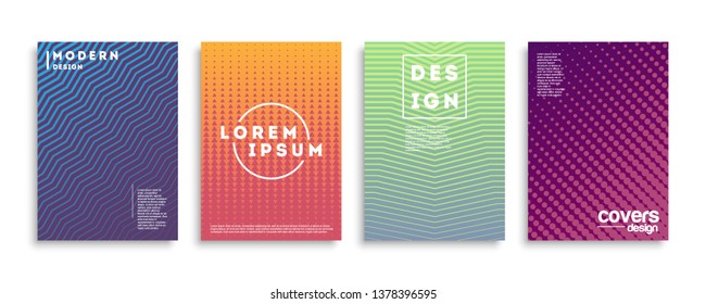 Cover design template set with abstract lines, and  halftone. Background for decoration presentation, brochure, catalog, poster, book, magazine