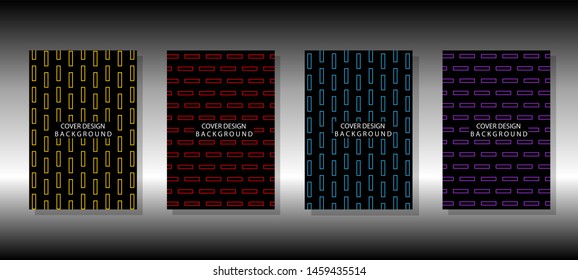 Cover design template set with abstract background with rectangle texture for minimal dynamic, yellow , red , blue , purple, black.