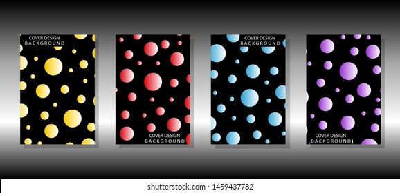 Cover design template set with abstract background with dots texture for minimal dynamic, color gradient.