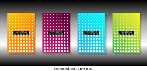 Cover design template set with abstract background with color gradient texture for minimal dynamic.