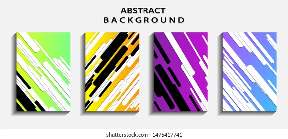 Cover design template set with abstract background texture shape for minimal dynamic with color gradient.