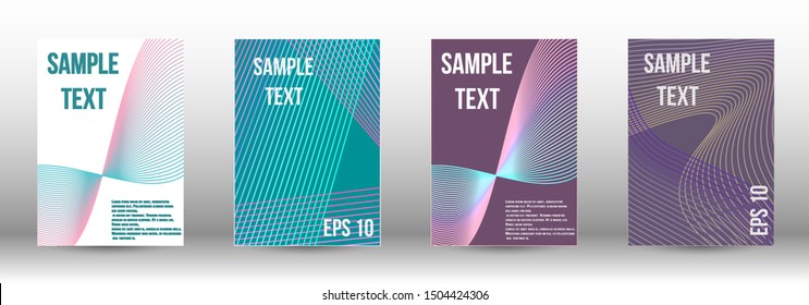 Cover design template set. Abstract cover. Positive design template. Creative backgrounds with abstract gradient linear waves to create a fashionable  banner, poster.