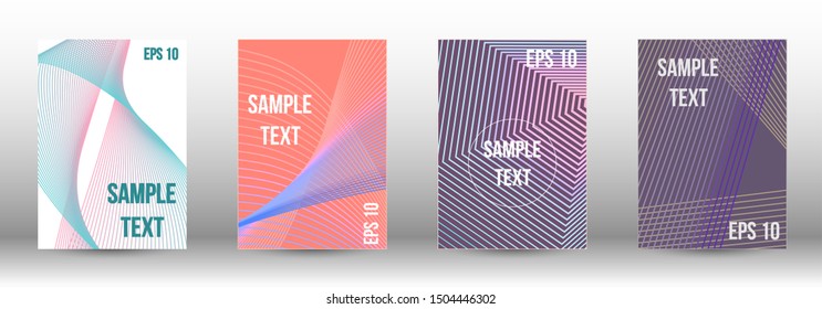 Cover design template set. Abstract cover. Positive design template. Creative backgrounds with abstract gradient linear waves to create a fashionable  banner, poster.