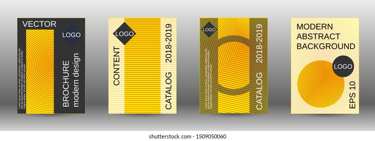 Cover design template set. Abstract cover. Positive design template. Creative backgrounds with abstract gradient linear waves to create a fashionable  banner, poster.