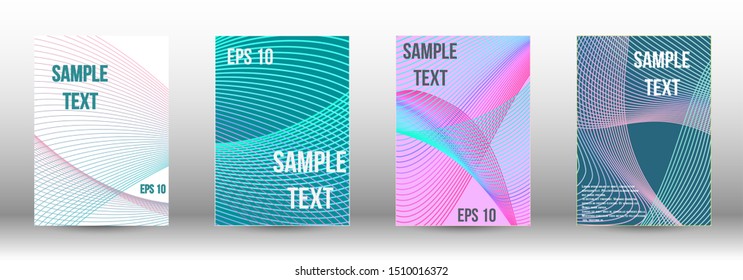 Cover design template set. Abstract cover. Positive design template. Creative backgrounds with abstract gradient linear waves to create a fashionable  banner, poster.