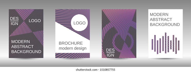 Cover design template set. Abstract cover. Positive design template. Creative backgrounds with abstract gradient linear waves 