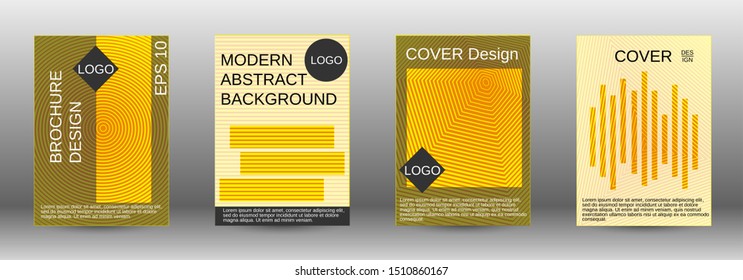 Cover design template set. Abstract cover. Positive design template. Creative backgrounds with abstract gradient linear waves  