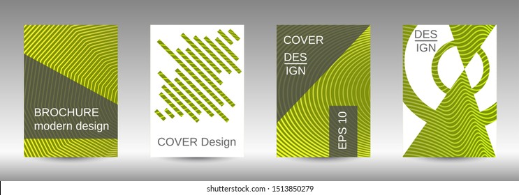 Cover design template set. Abstract cover. Positive design template. Creative backgrounds with abstract gradient linear waves to create a fashionable  banner, poster.