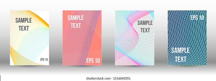 Cover design template set. Abstract cover. Positive design template. Creative backgrounds with abstract gradient linear waves to create a fashionable  banner, poster.