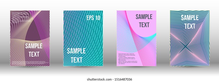 Cover design template set. Abstract cover. Positive design template. Creative backgrounds with abstract gradient linear waves to create a fashionable  banner, poster.