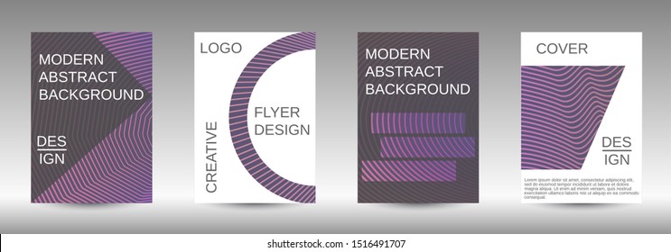 Cover design template set. Abstract cover. Positive design template. Creative backgrounds with abstract gradient linear waves to create a fashionable  banner, poster.