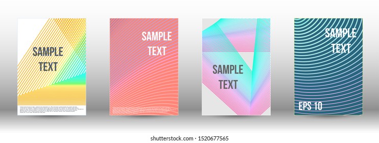 Cover design template set. Abstract cover. Positive design template. Creative backgrounds with abstract gradient linear waves to create a fashionable  banner, poster.