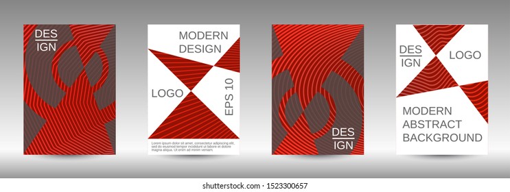 Cover design template set. Abstract cover. Positive design template. Creative backgrounds with abstract gradient linear waves to create a fashionable  banner, poster.