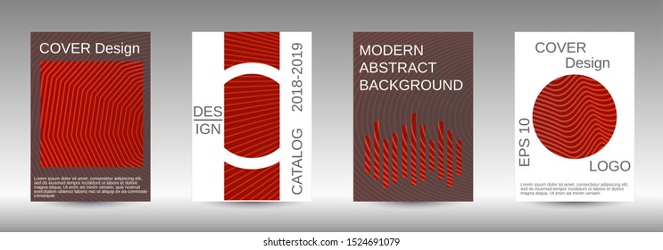 Cover design template set. Abstract cover. Positive design template. Creative backgrounds with abstract gradient linear waves to create a fashionable  banner, poster.
