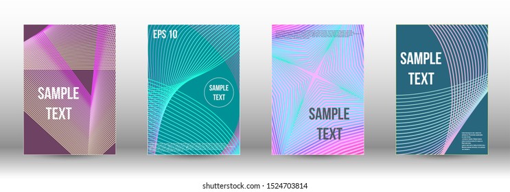 Cover design template set. Abstract cover. Positive design template. Creative backgrounds with abstract gradient linear waves to create a fashionable  banner, poster.