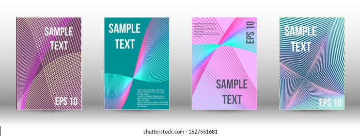 Cover design template set. Abstract cover. Positive design template. Creative backgrounds with abstract gradient linear waves to create a fashionable  banner, poster.