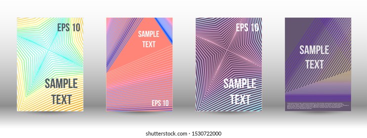 Cover design template set. Abstract cover. Positive design template. Creative backgrounds with abstract gradient linear waves to create a fashionable  banner, poster.