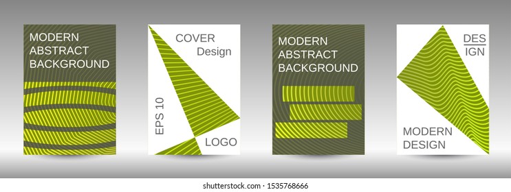 Cover design template set. Abstract cover. Positive design template. Creative backgrounds with abstract gradient linear waves to create a fashionable  banner, poster.