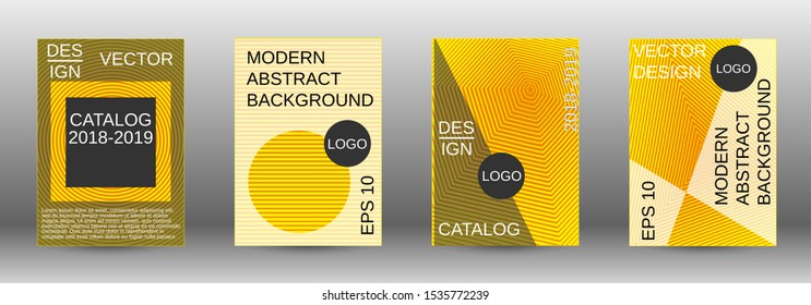 Cover design template set. Abstract cover. Positive design template. Creative backgrounds with abstract gradient linear waves to create a fashionable  banner, poster.