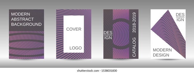 Cover design template set. Abstract cover. Positive design template. Creative backgrounds with abstract gradient linear waves to create a fashionable  banner, poster.