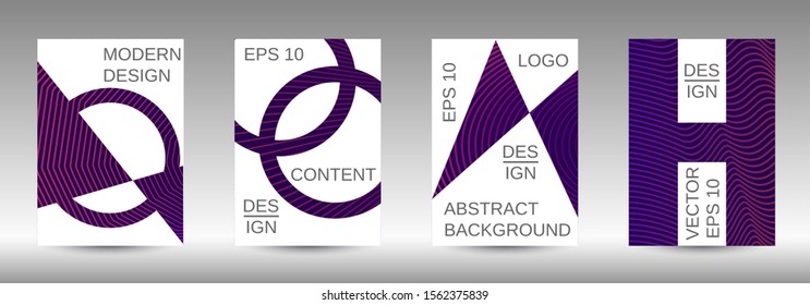 Cover design template set. Abstract cover. Positive design template. Creative backgrounds with abstract gradient linear waves to create a fashionable  banner, poster.