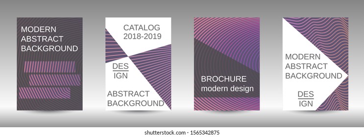 Cover design template set. Abstract cover. Positive design template. Creative backgrounds with abstract gradient linear waves to create a fashionable  banner, poster.