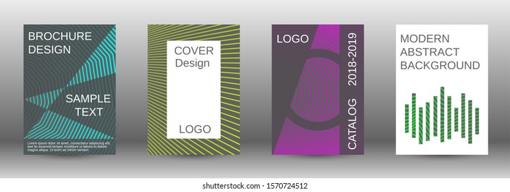 Cover design template set. Abstract cover. Positive design template. Creative backgrounds with abstract gradient linear waves to create a fashionable  banner, poster.