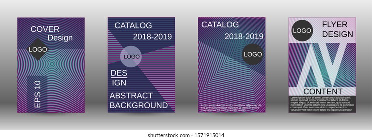 Cover design template set. Abstract cover. Positive design template. Creative backgrounds with abstract gradient linear waves to create a fashionable  banner, poster.