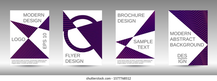 Cover design template set. Abstract cover. Positive design template. Creative backgrounds with abstract gradient linear waves to create a fashionable  banner, poster.