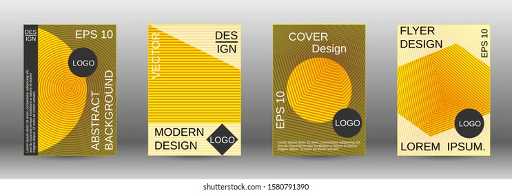 Cover design template set. Abstract cover. Positive design template. Creative backgrounds with abstract gradient linear waves to create a fashionable  banner, poster.