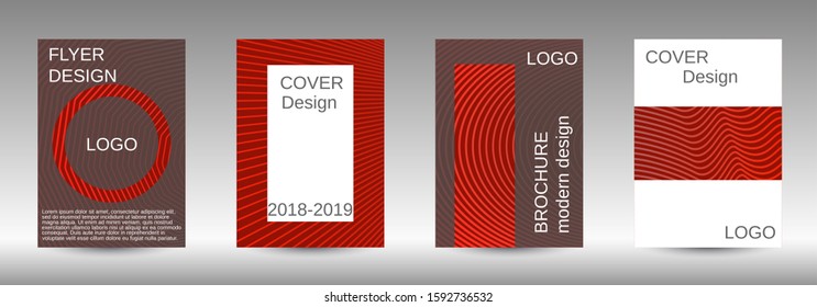 Cover design template set. Abstract cover. Positive design template. Creative backgrounds with abstract gradient linear waves to create a fashionable  banner, poster.