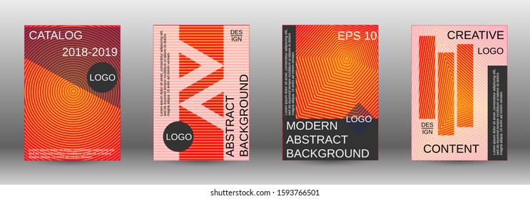 Cover design template set. Abstract cover. Positive design template. Creative backgrounds with abstract gradient linear waves to create a fashionable  banner, poster.
