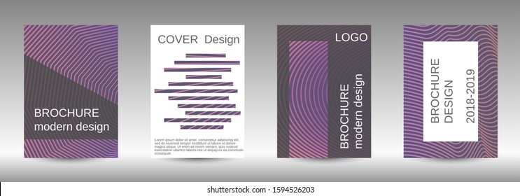 Cover design template set. Abstract cover. Positive design template. Creative backgrounds with abstract gradient linear waves to create a fashionable  banner, poster.