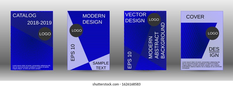 Cover design template set. Abstract cover. Positive design template. Creative backgrounds with abstract gradient linear waves to create a fashionable  banner, poster.