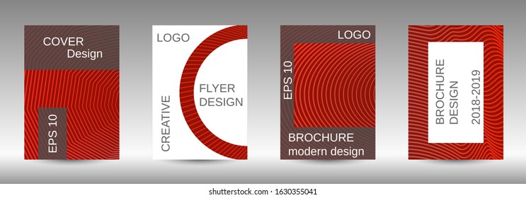 Cover design template set. Abstract cover. Positive design template. Creative backgrounds with abstract gradient linear waves to create a fashionable  banner, poster.
