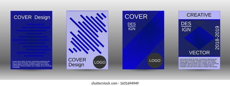 Cover design template set. Abstract cover. Positive design template. Creative backgrounds with abstract gradient linear waves to create a fashionable  banner, poster.
