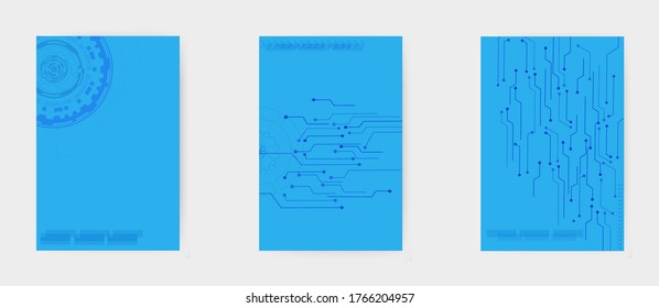 Plantilla de diseño de portada con estilo de tecnología abstracto moderno y diferente. Concepto e idea para la medicina, la tecnología innovadora y la ciencia. Gradientes geométricos mínimos para la decoración 