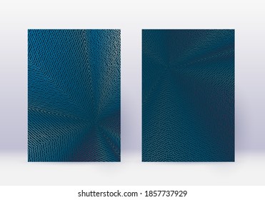 Cover design template set. Abstract lines modern brochure layout. Red vibrant halftone gradients on white blue background. Favorable brochure, catalog, poster, book etc.