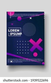 Cover design template set with abstract lines modern different color gradient style on background for decoration presentation, brochure, catalog, poster, book, magazine etc. Vector Illustration