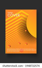 Cover design template set with abstract lines modern different color gradient style on background for decoration presentation, brochure, catalog, poster, book, magazine etc. Vector Illustration